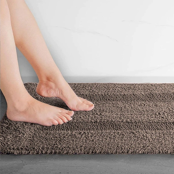 Luxe Home International Luxe Home Bath Mat 3200 GSM Cotton Super Soft Absorbent Paris Mat, Hotel Bath Mat for Bathroom, Kitchen, Doormat, Floor mat ( Coffee , 40 Cm x 60 Cm , Pack of 1 ) - 40x60 cm, Coffee