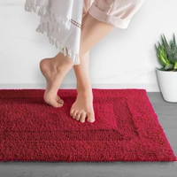 Luxe Home International Luxe Home Bath Mat 3200 GSM Cotton Super Soft Absorbent Paris Mat, Hotel Bath Mat for Bathroom, Kitchen, Doormat, Floor mat ( Maroon , 40 Cm x 60 Cm , Pack of 1 ) - 40x60 cm, Maroon