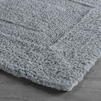 Luxe Home International Luxe Home Bath Mat 3200 GSM Cotton Super Soft Absorbent Paris Mat, Hotel Bath Mat for Bathroom, Kitchen, Doormat, Floor mat ( Silver , 40 Cm x 60 Cm , Pack of 1 ) - 40x60 cm, Silver