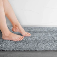 Luxe Home International Luxe Home Bath Mat 3200 GSM Cotton Super Soft Absorbent Paris Mat, Hotel Bath Mat for Bathroom, Kitchen, Doormat, Floor mat ( Silver , 40 Cm x 60 Cm , Pack of 1 ) - 40x60 cm, Silver