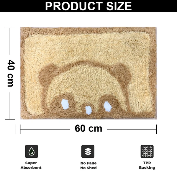 Luxe Home International Luxe Home Bath Mat Canada Panda Super Soft Anti Skid Slip Water Soak Washable Door Mats for Home, Bathroom Mat, Floor Mat, Kitchen Mat for Floor (40x60 cm) Gold - 40x60 cm, Gold