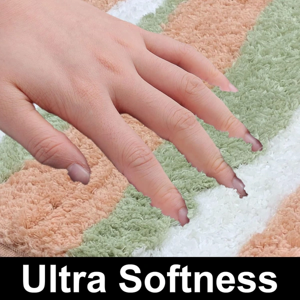 Luxe Home International Luxe Home Bath Mat Canada Stripes Super Soft Anti Skid Slip Water Soak Washable Door Mats for Home, Bathroom Mat, Floor Mat, Kitchen Mat for Floor (40x60 cm) Pink - 40x60 cm, Pink