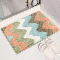 Luxe Home International Luxe Home Bath Mat Canada Zigzag Super Soft Anti Skid Slip Water Soak Washable Door Mats for Home, Bathroom Mat, Floor Mat, Kitchen Mat for Floor (40x60 cm) Rust - 40x60 cm, Rust