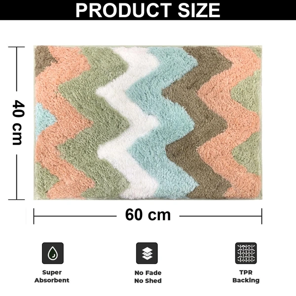 Luxe Home International Luxe Home Bath Mat Canada Zigzag Super Soft Anti Skid Slip Water Soak Washable Door Mats for Home, Bathroom Mat, Floor Mat, Kitchen Mat for Floor (40x60 cm) Rust - 40x60 cm, Rust