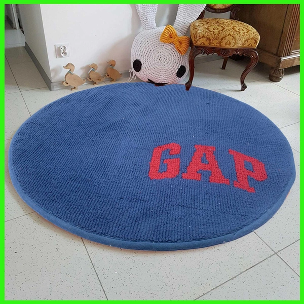 Luxe Home Bath mat Soft Cotton Round Rug for Bathroom, Bedroom, Living Room (Blue, 65 x 65 cm) Pack of 1