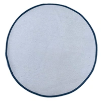 Luxe Home International Luxe Home Bath mat Soft Cotton Round Rug for Bathroom, Bedroom, Living Room (Blue, 65 x 65 cm) Pack of 1 - 2.2 x 2.2 Ft, Blue