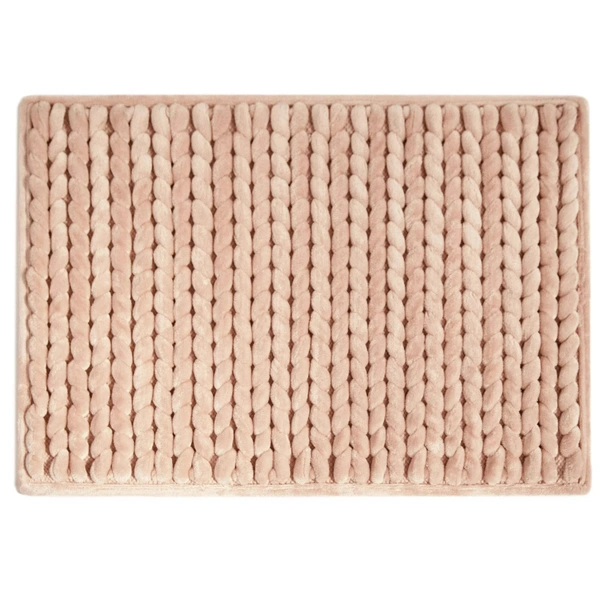 Luxe Home International Luxe Home Bath Mat Super Soft Anti Slip Washable Braided Memory Foam Mat for Bathroom, Kitchen, Baby ( 17"x25", Rust, Pack of 1 ) - Rust