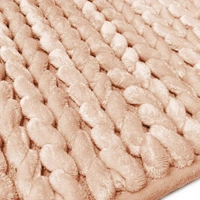 Luxe Home International Luxe Home Bath Mat Super Soft Anti Slip Washable Braided Memory Foam Mat for Bathroom, Kitchen, Baby ( 17"x25", Rust, Pack of 1 ) - Rust