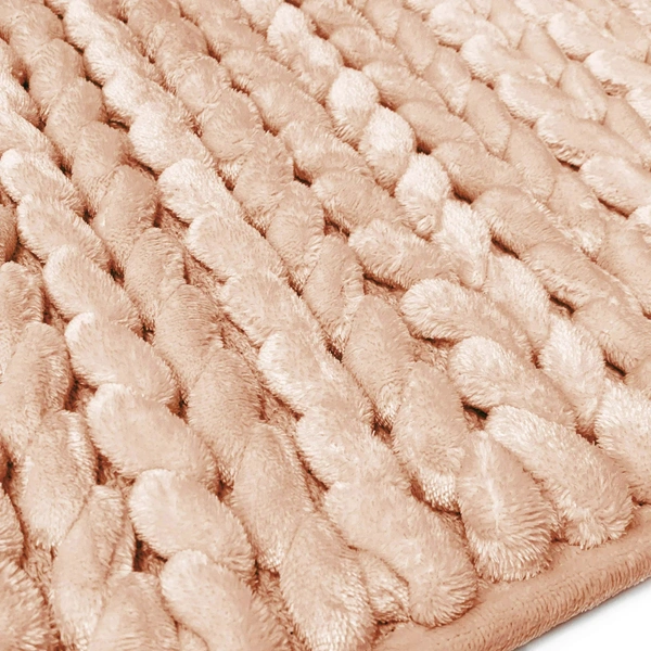 Luxe Home International Luxe Home Bath Mat Super Soft Anti Slip Washable Braided Memory Foam Mat for Bathroom, Kitchen, Baby ( 17"x25", Rust, Pack of 1 ) - Rust