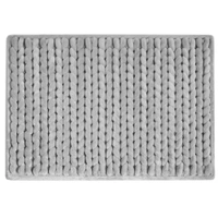 Luxe Home International Bath Mat Super Soft Anti Slip Washable Braided Memory Foam Mat for Bathroom, Kitchen, Baby ( 17"x25", Silver, Pack of 1 ) - Silver
