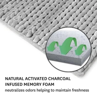 Luxe Home International Bath Mat Super Soft Anti Slip Washable Braided Memory Foam Mat for Bathroom, Kitchen, Baby ( 17"x25", Silver, Pack of 1 ) - Silver