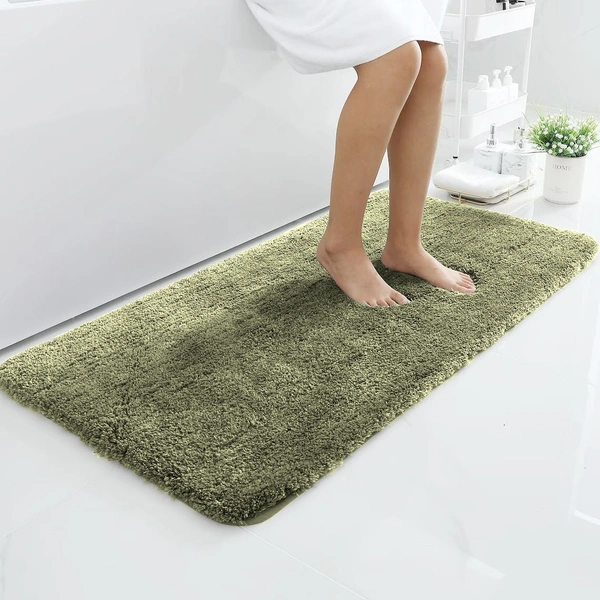 Luxe Home International Luxe Home Bathmat 2800 GSM Microfiber Anti Slip Water Absorbent Machine Washable and Quick Dry Vegas Mats for Bathroom, Kitchen, Entrance ( Green , 60x90 Cm , Pack of 1 ) - 60x90 cm, Green