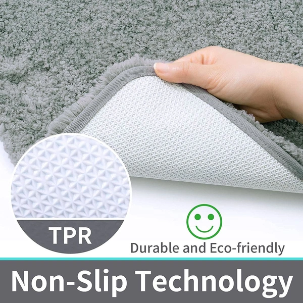 Luxe Home International Luxe Home Bathmat 2800 GSM Microfiber Anti Slip Water Absorbent Machine Washable and Quick Dry Vegas Mats for Bathroom, Kitchen, Entrance ( Silver , 45x75 Cm , Pack of 1 ) - 45x75 cm, Silver