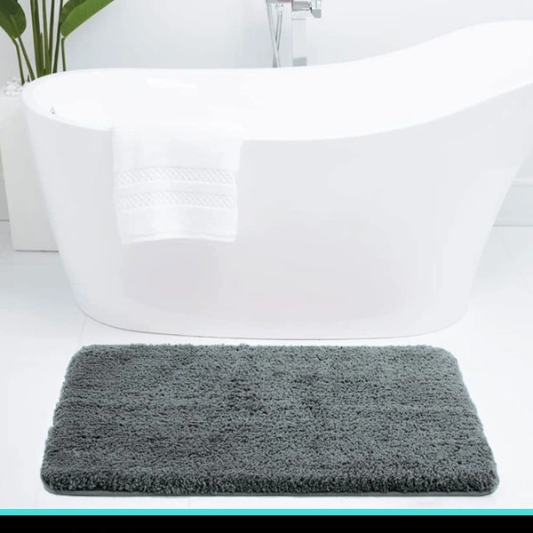 Luxe Home International Luxe Home Bathmat 2800 GSM Microfiber Anti Slip Water Absorbent Machine Washable and Quick Dry Vegas Mats for Bathroom, Kitchen, Entrance ( Grey , 45x75 Cm , Pack of 1 ) - 45x75 cm, Grey