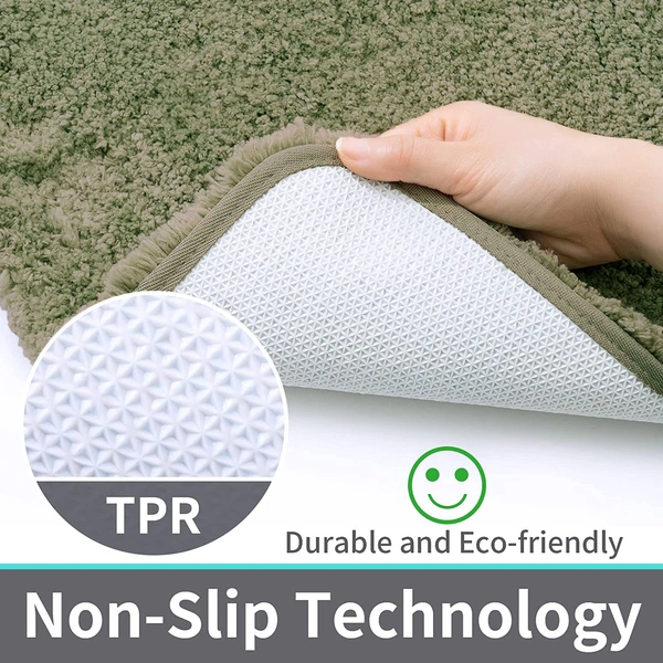 Luxe Home International Luxe Home Runner 2800 GSM Microfiber Anti Slip Water Absorbent Machine Washable and Quick Dry Vegas Mats for Bathroom, Kitchen, Entrance ( Green , 2x5 Ft , Pack of 1 ) - 2x5 Ft, Green