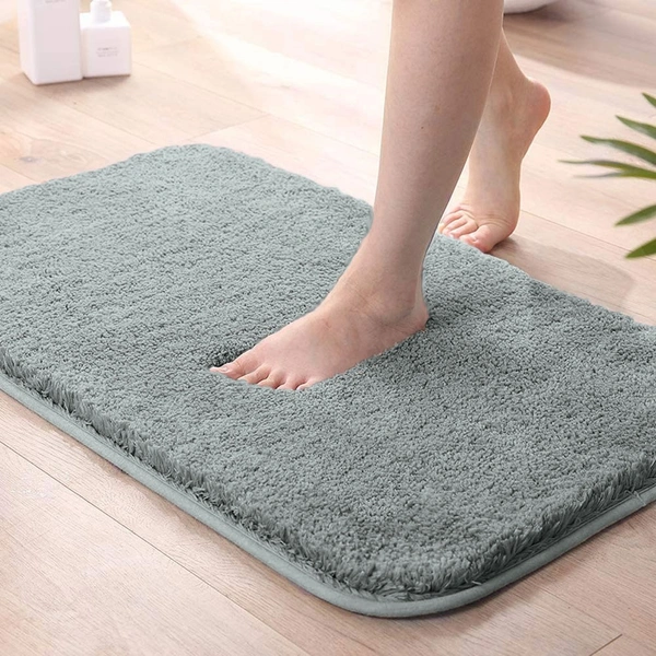 Luxe Home International Luxe Home Bathmat 2800 GSM Microfiber Anti Slip Water Absorbent Machine Washable and Quick Dry Vegas Mats for Bathroom, Kitchen, Entrance ( Silver , 40x60 Cm , Pack of 1 ) - 40x60 cm, Silver