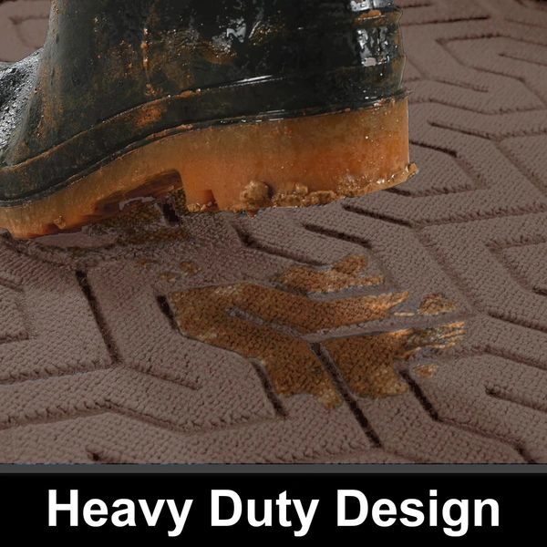 Luxe Home International Luxe Home Block Rubber Coir Door Mat Anti Slip Doormat for Indoor and Outdoor (Brown, 45cm x 75cm) - 45x75 cm, Brown