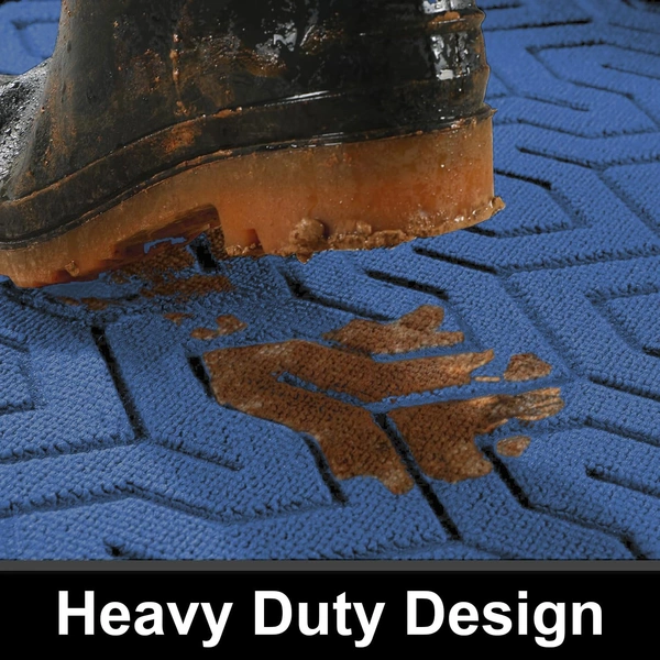 Luxe Home International Luxe Home Block Rubber Coir Door Mat Anti Slip Doormat for Indoor and Outdoor (Blue, 45cm x 75cm) - 45x75 cm, Blue