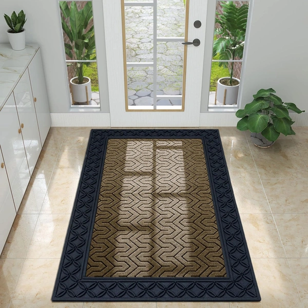 Luxe Home International Luxe Home Block Rubber Coir Door Mat Anti Slip Doormat for Indoor and Outdoor (Yellow, 45cm x 75cm) - 45x75 cm, Yellow