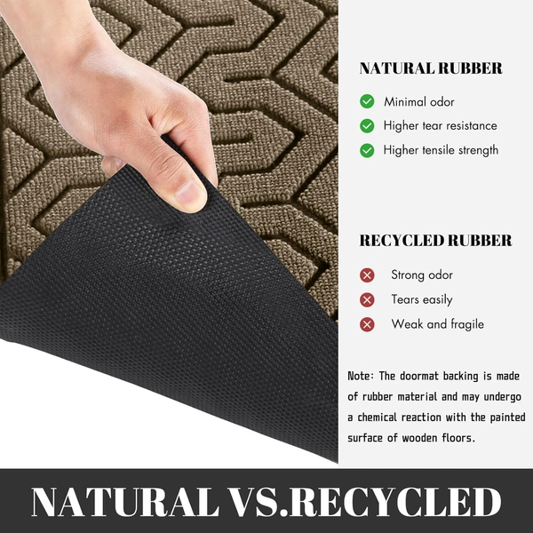 Luxe Home International Luxe Home Block Rubber Coir Door Mat Anti Slip Doormat for Indoor and Outdoor (Yellow, 45cm x 75cm) - 45x75 cm, Yellow