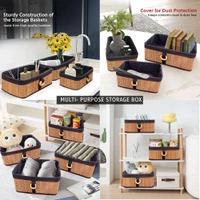 Luxe Home International Luxe Home Brick Storage Box Bamboo (30x20x12 cm) Eco-Friendly, Foldable Basket for Home (Natural, Pack of 1) - 30x20x12 cm, Natural