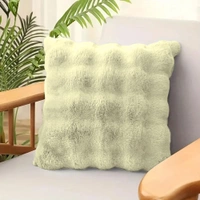 Luxe Home International Luxe Home Bubble Premium Rabbit Fur Cushion Cover 16x16 Inch - Pack of 1, Super Soft Solid Square Pillow Covers for Sofa, Home or Living Room - (Lime, 40x40 cm) - Cushion Covers (Pack of 1), Lime