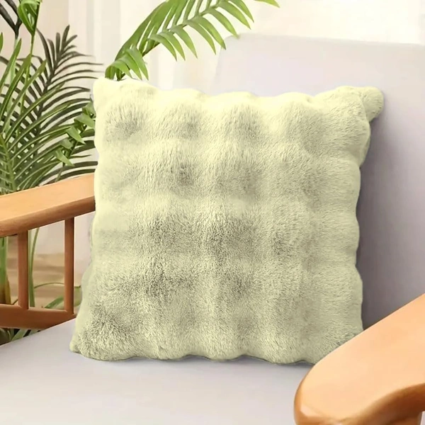 Luxe Home International Luxe Home Bubble Premium Rabbit Fur Cushion Cover 16x16 Inch - Pack of 1, Super Soft Solid Square Pillow Covers for Sofa, Home or Living Room - (Lime, 40x40 cm) - Cushion Covers (Pack of 1), Lime