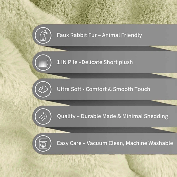 Luxe Home International Luxe Home Bubble Premium Rabbit Fur Cushion Cover 16x16 Inch - Pack of 1, Super Soft Solid Square Pillow Covers for Sofa, Home or Living Room - (Lime, 40x40 cm) - Cushion Covers (Pack of 1), Lime