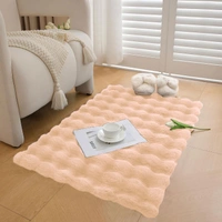 Luxe Home International Luxe Home Bubble Rabbit Fur Carpet Super Soft , Washable, Anti Skid Carpets for Home, Bedroom, Livingroom - ( 3x5 Feet, Peach ) - 4x5 Feet, Peach