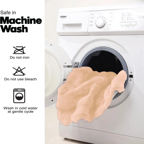 Luxe Home International Luxe Home Bubble Rabbit Fur Carpet Super Soft , Washable, Anti Skid Carpets for Home, Bedroom, Livingroom - ( 3x5 Feet, Peach ) - 4x5 Feet, Peach