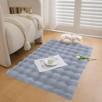 Luxe Home International Luxe Home Bubble Rabbit Fur Carpet Super Soft , Washable, Anti Skid Carpets for Home, Bedroom, Livingroom - ( 3x5 Feet, silver ) - 4x5 Feet, Silver