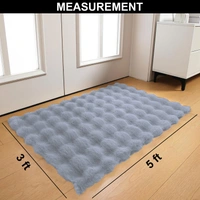 Luxe Home International Luxe Home Bubble Rabbit Fur Carpet Super Soft , Washable, Anti Skid Carpets for Home, Bedroom, Livingroom - ( 3x5 Feet, silver ) - 4x5 Feet, Silver