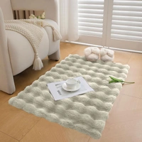 Luxe Home International Luxe Home Bubble Rabbit Fur Carpet Super Soft , Washable, Anti Skid Carpets for Home, Bedroom, Livingroom - ( 3x5 Feet, Taupe ) - 4x5 Feet, Taupe