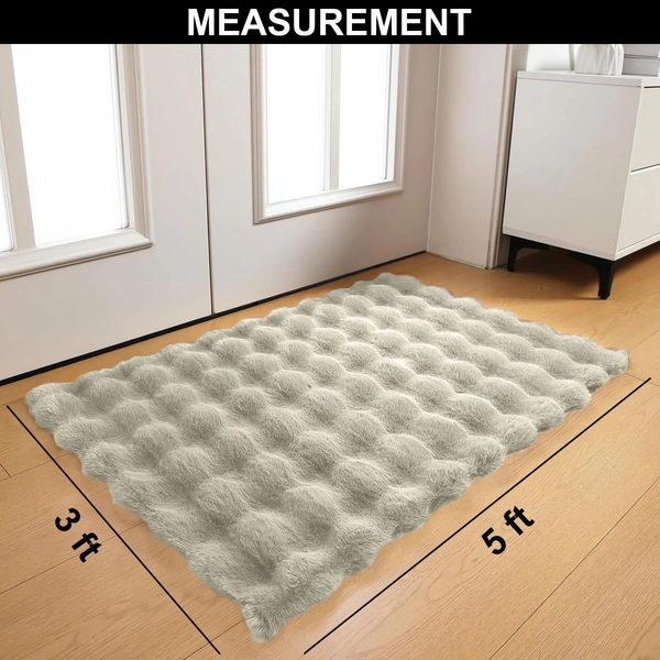 Luxe Home International Luxe Home Bubble Rabbit Fur Carpet Super Soft , Washable, Anti Skid Carpets for Home, Bedroom, Livingroom - ( 3x5 Feet, Taupe ) - 4x5 Feet, Taupe