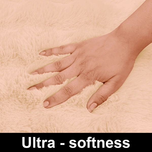 Luxe Home International Luxe Home Bubble Rabbit Fur Carpet Super Soft , Washable, Anti Skid Carpets for Home, Bedroom, Livingroom - ( 4x6 Feet, Peach ) - 4x5 Feet, Peach