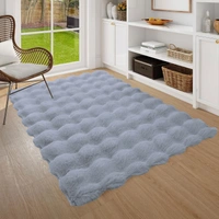 Luxe Home International Luxe Home Bubble Rabbit Fur Carpet Super Soft , Washable, Anti Skid Carpets for Home, Bedroom, Livingroom - ( 4x6 Feet, silver ) - 4x5 Feet, Silver