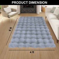 Luxe Home International Luxe Home Bubble Rabbit Fur Carpet Super Soft , Washable, Anti Skid Carpets for Home, Bedroom, Livingroom - ( 4x6 Feet, silver ) - 4x5 Feet, Silver