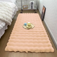 Luxe Home International Luxe Home Bubble Rabbit Fur Floor Runner Super Soft , Washable, Anti Skid Runners for Bedroom - ( 2x5 Feet, Peach ) - 2x5 Ft, Peach