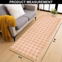 Luxe Home International Luxe Home Bubble Rabbit Fur Floor Runner Super Soft , Washable, Anti Skid Runners for Bedroom - ( 2x5 Feet, Peach ) - 2x5 Ft, Peach