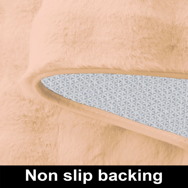Luxe Home International Luxe Home Bubble Rabbit Fur Floor Runner Super Soft , Washable, Anti Skid Runners for Bedroom - ( 2x5 Feet, Peach ) - 2x5 Ft, Peach