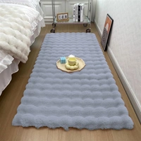 Luxe Home International Luxe Home Bubble Rabbit Fur Floor Runner Super Soft , Washable, Anti Skid Runners for Bedroom - ( 2x5 Feet, silver ) - 2x5 Ft, Silver