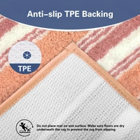 Luxe Home International Luxe Home Capetown Bath Mat (40x60 cm) Super Soft Microfiber, Anti Slip Backing, Washable Bathroom Mat Perfect for Bedroom - Peach - 40x60 cm, Peach