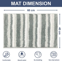 Luxe Home International Luxe Home Capetown Bath Mat (40x60 cm) Super Soft Microfiber, Anti Slip Backing, Washable Bathroom Mat Perfect for Bedroom - Slate - 40x60 cm, Slate