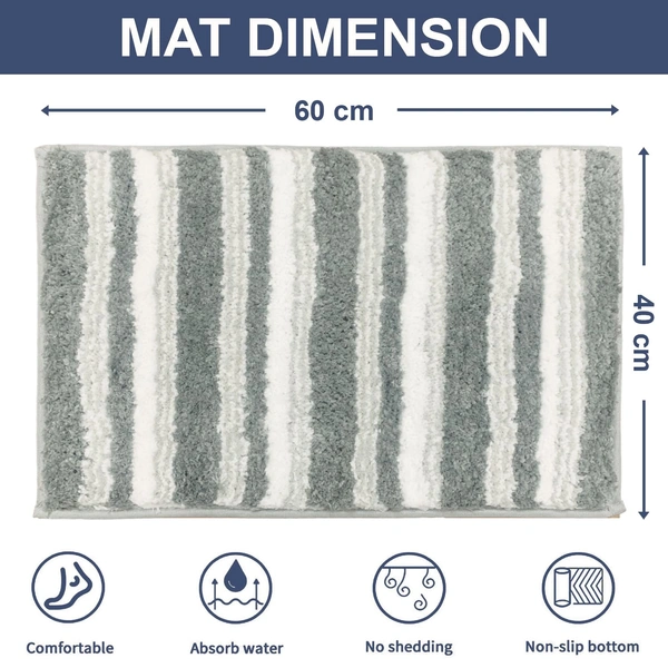 Luxe Home International Luxe Home Capetown Bath Mat (40x60 cm) Super Soft Microfiber, Anti Slip Backing, Washable Bathroom Mat Perfect for Bedroom - Slate - 40x60 cm, Slate