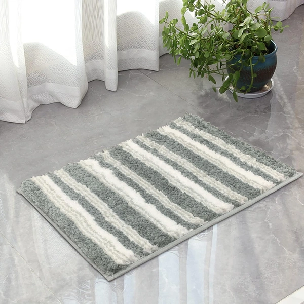 Luxe Home International Luxe Home Capetown Bath Mat (40x60 cm) Super Soft Microfiber, Anti Slip Backing, Washable Bathroom Mat Perfect for Bedroom - Slate - 40x60 cm, Slate