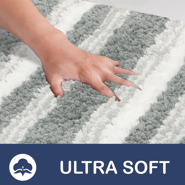 Luxe Home International Luxe Home Capetown Bath Mat (40x60 cm) Super Soft Microfiber, Anti Slip Backing, Washable Bathroom Mat Perfect for Bedroom - Slate - 40x60 cm, Slate