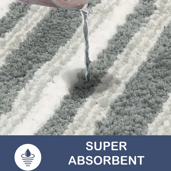 Luxe Home International Luxe Home Capetown Bath Mat (40x60 cm) Super Soft Microfiber, Anti Slip Backing, Washable Bathroom Mat Perfect for Bedroom - Slate - 40x60 cm, Slate