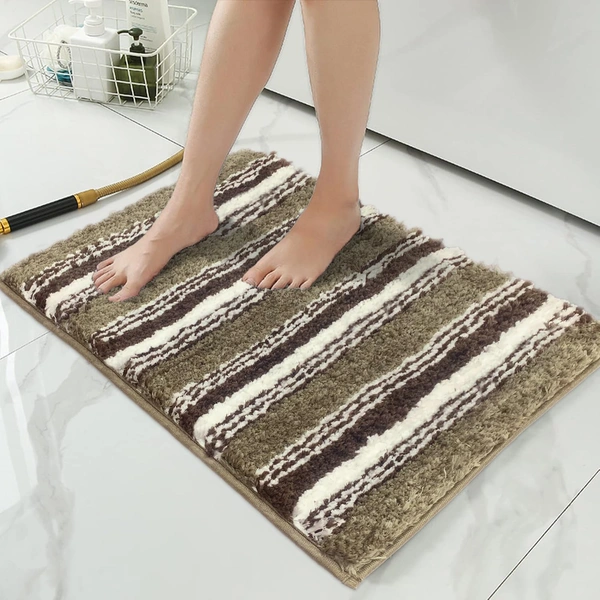 Luxe Home International Luxe Home Capetown Bath Mat (40x60 cm) Super Soft Microfiber, Anti Slip Backing, Washable Bathroom Mat Perfect for Bedroom - Taupe - 40x60 cm, Taupe