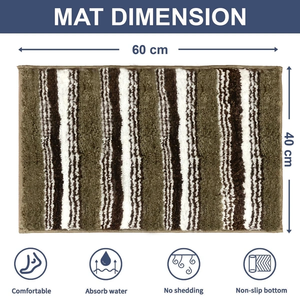 Luxe Home International Luxe Home Capetown Bath Mat (40x60 cm) Super Soft Microfiber, Anti Slip Backing, Washable Bathroom Mat Perfect for Bedroom - Taupe - 40x60 cm, Taupe