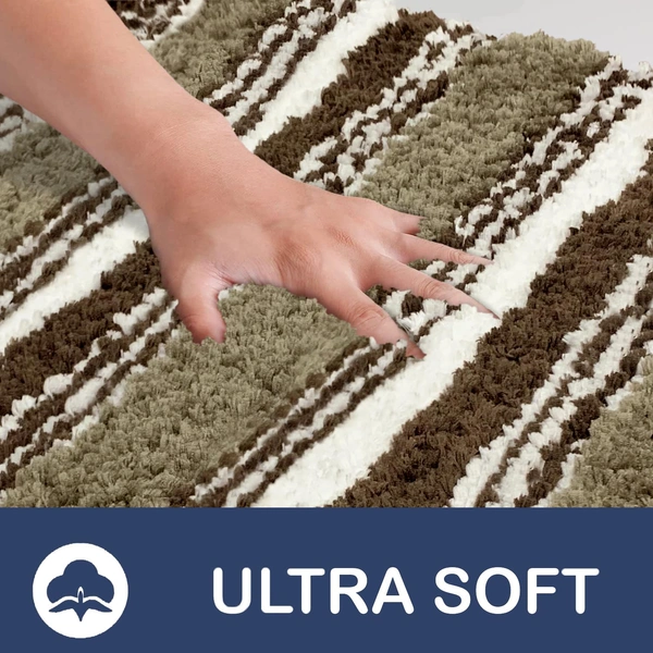 Luxe Home International Luxe Home Capetown Bath Mat (40x60 cm) Super Soft Microfiber, Anti Slip Backing, Washable Bathroom Mat Perfect for Bedroom - Taupe - 40x60 cm, Taupe